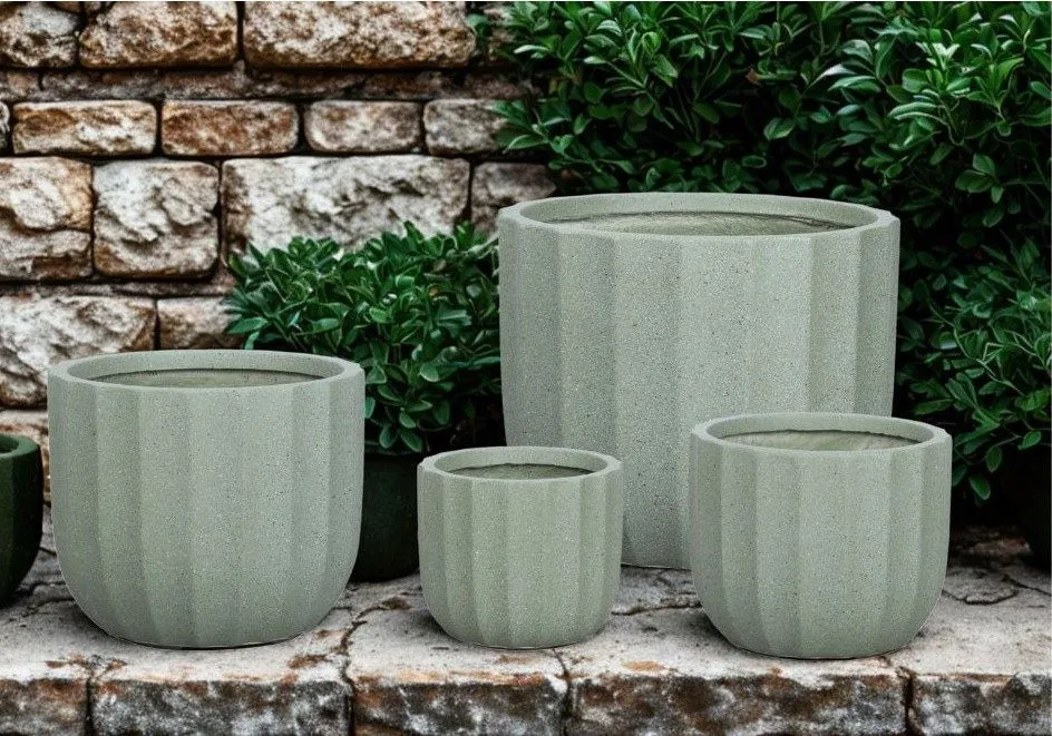 Valley set of four in Sage on a stone ledge